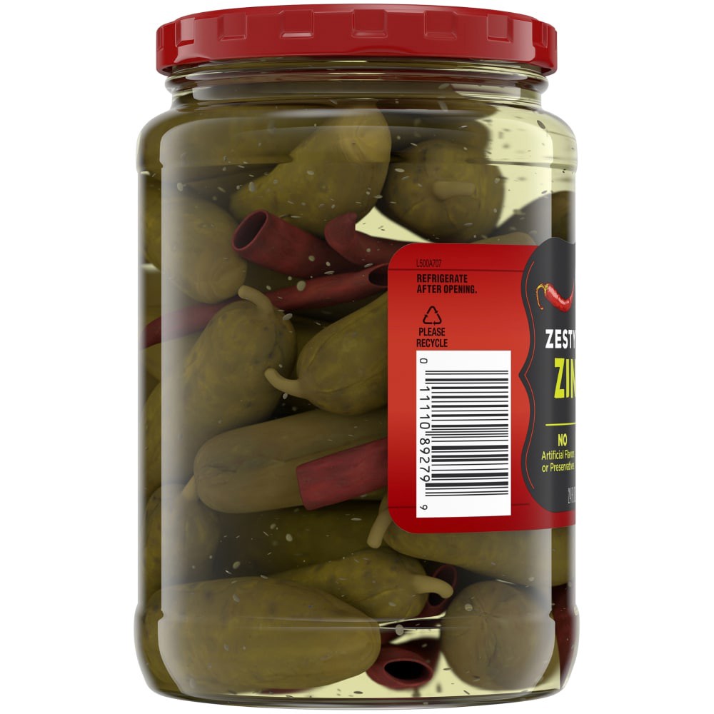 slide 2 of 5, Kroger Zesty Hot Dill Zingers, 24 fl oz