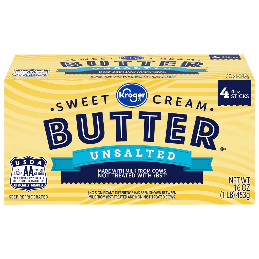 slide 3 of 4, Kroger Unsalted Butter Sticks, 4 ct