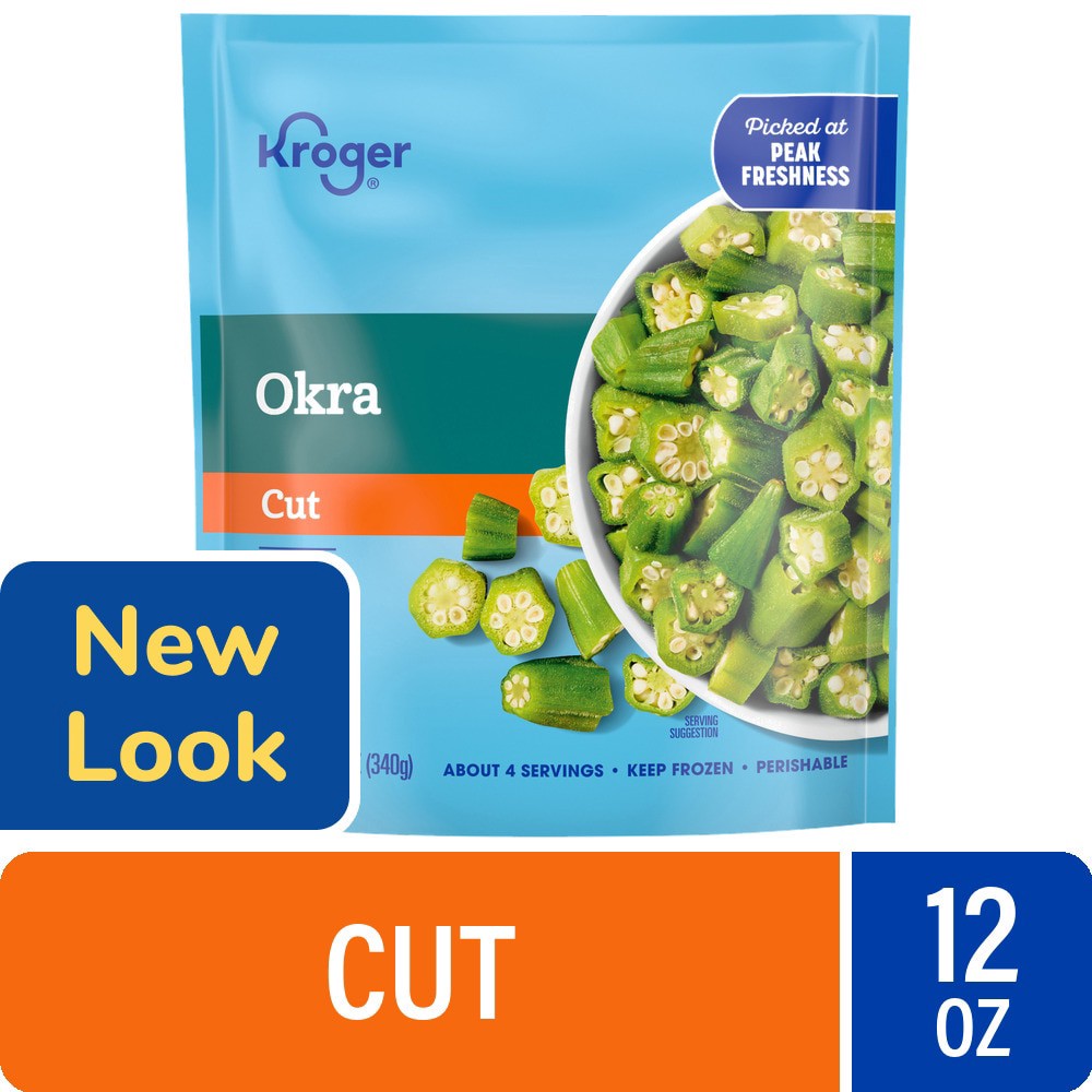 slide 3 of 3, Kroger Cut Okra, 12 oz