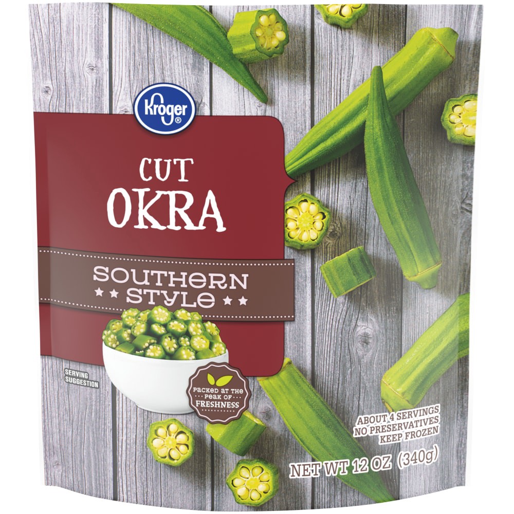 slide 3 of 3, Kroger Cut Okra, 12 oz