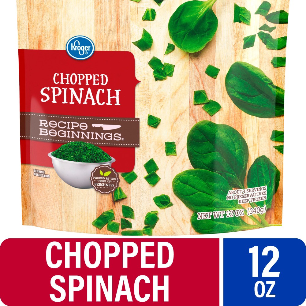 slide 2 of 3, Kroger Recipe Beginnings Frozen Chopped Spinach, 12 oz