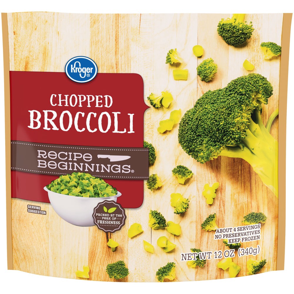 slide 1 of 1, Kroger Recipe Beginnings Frozen Chopped Broccoli, 12 oz