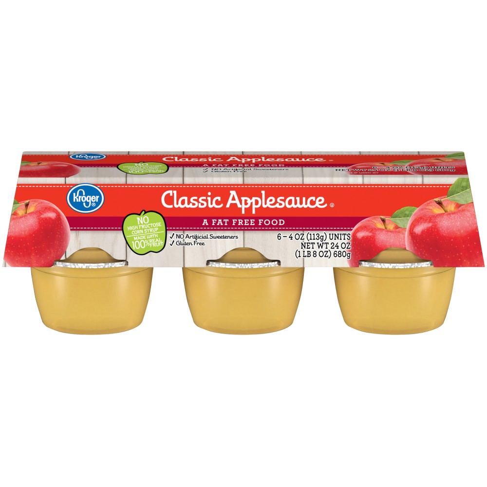 slide 2 of 3, Kroger Classic Applesauce Cups, 6 ct; 4 oz