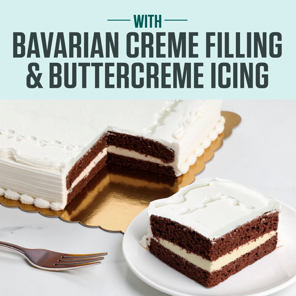 slide 4 of 4, Bakery Fresh Goodness Chocolate Sheet Cake With Bavarian Creme Filling & White Icing, 72 oz
