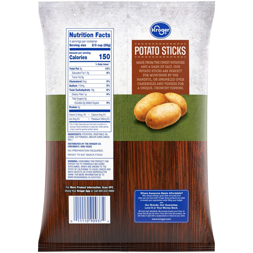 slide 2 of 2, Kroger Original Potato Sticks, 4 oz