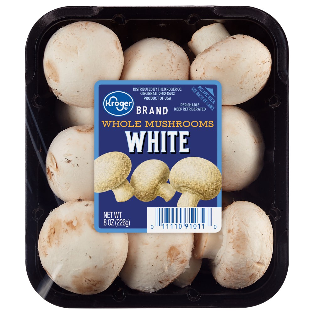 slide 1 of 1, Harris Teeter Farmers Market White Whole Mushrooms, 8 oz