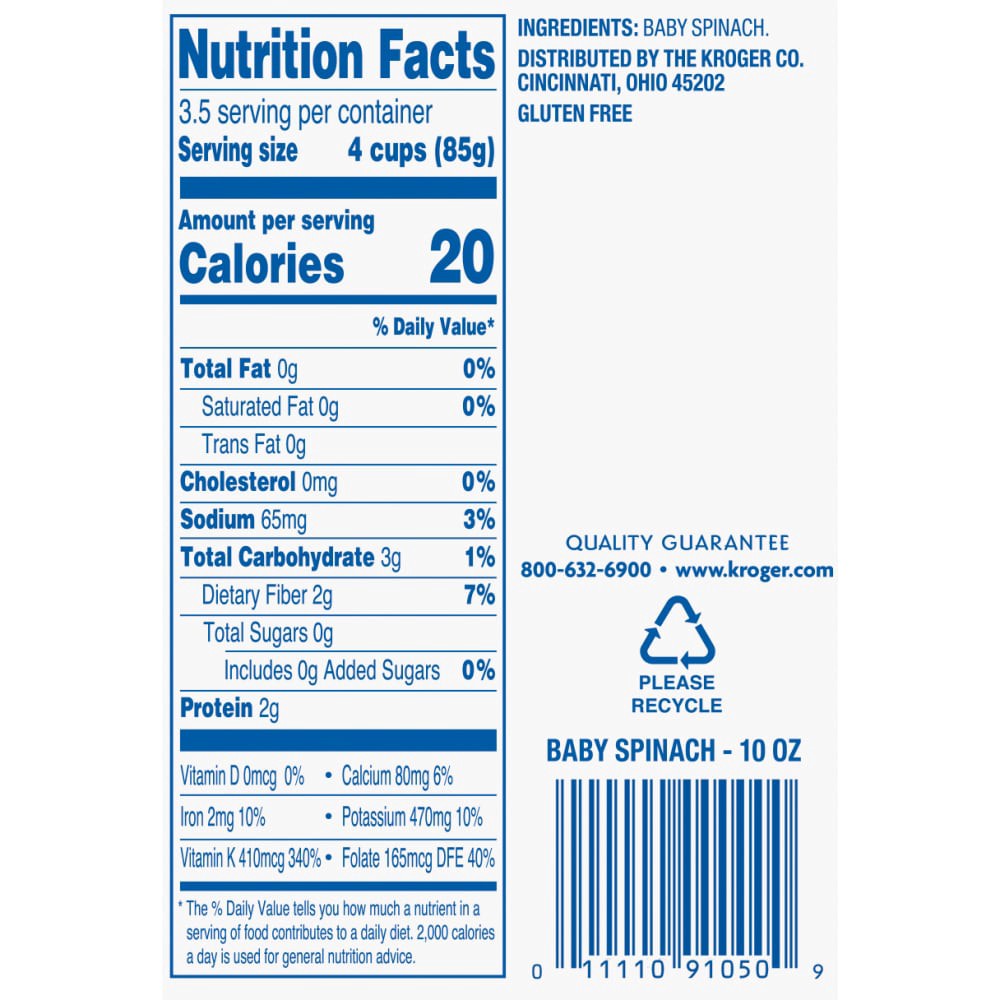 Fresh Selections Kroger Baby Spinach 10 oz Shipt