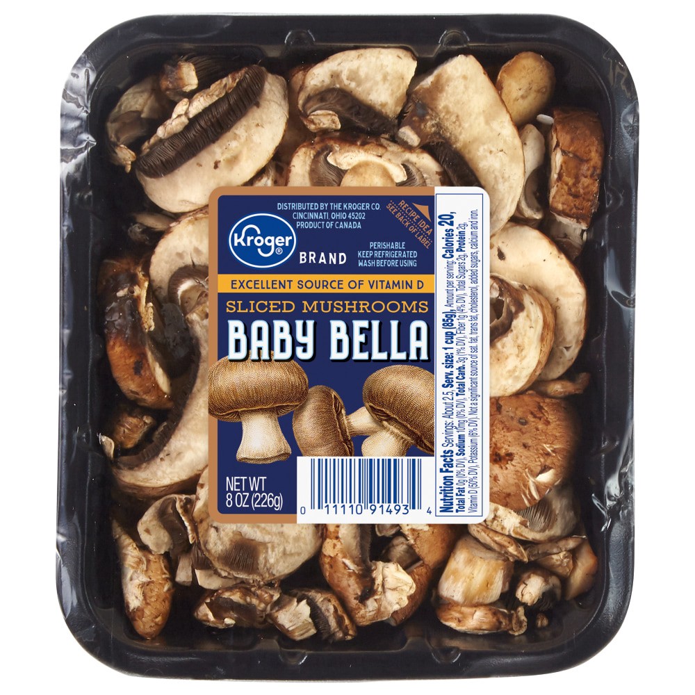 slide 1 of 1, Harris Teeter Farmers Market Sliced Baby Bella Mushrooms, 8 oz