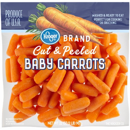slide 1 of 1, Harris Teeter Farmers Market Peeled Baby Carrots Bag, 2 lb