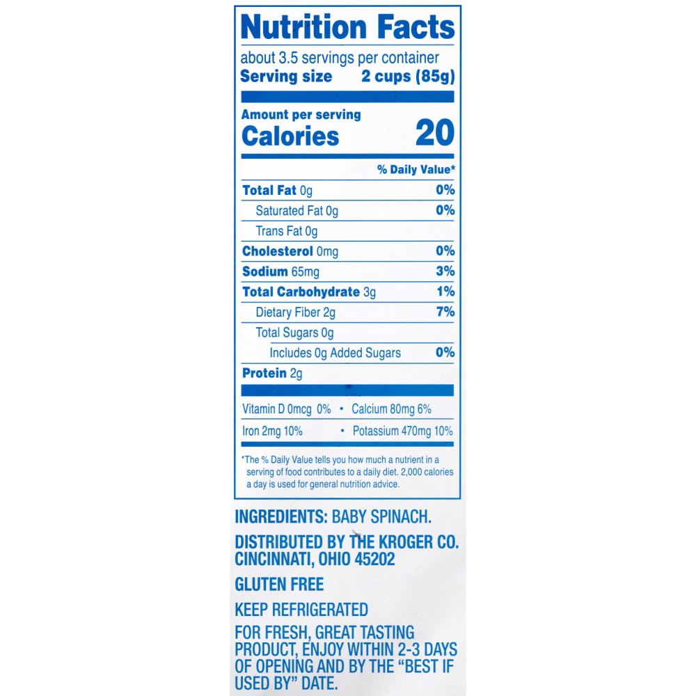 slide 2 of 3, Kroger Tender Spinach, 10 oz