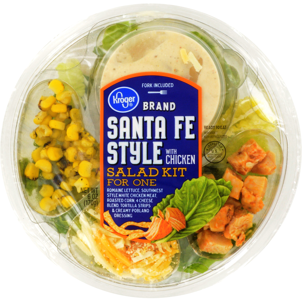 slide 1 of 1, Fresh Selections Kroger Santa Fe Style With Chicken Salad Kit For One, 6 oz