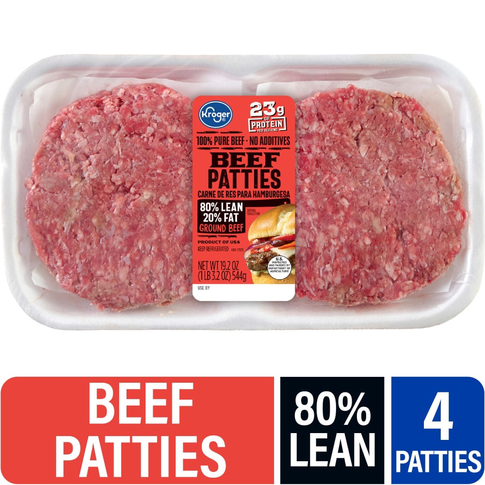 slide 5 of 5, Homestyle 80% Lean Chuck Patties, 4 ct; 19.2 oz