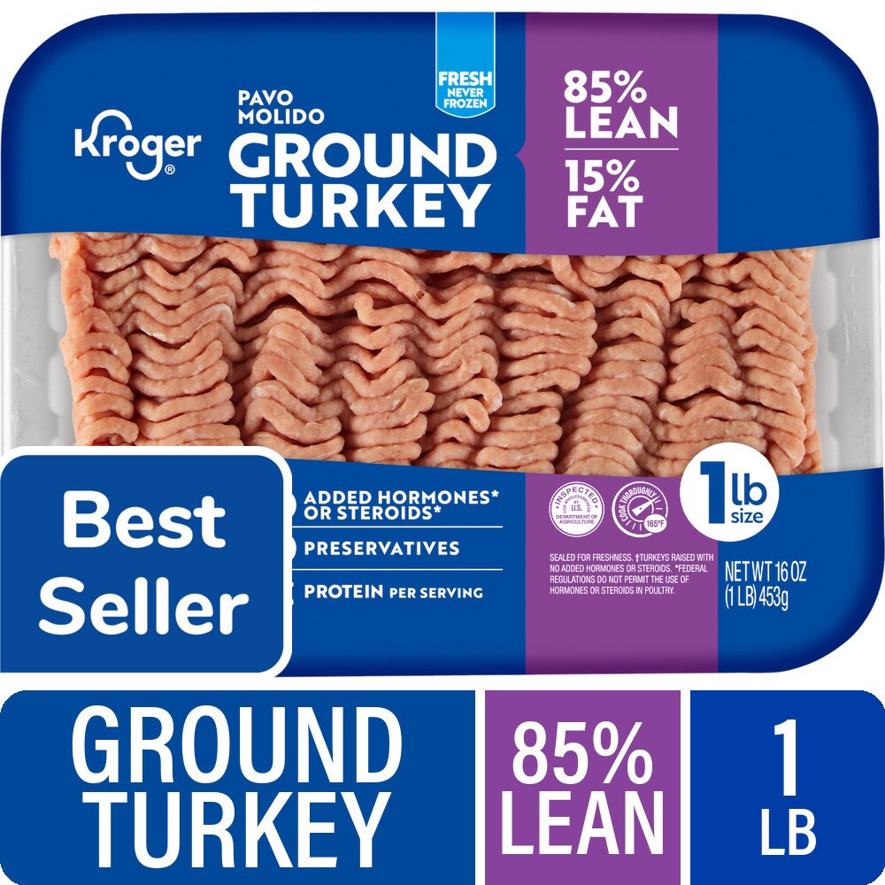 slide 3 of 5, Kroger 85% Lean Fresh Ground Turkey, 16 oz