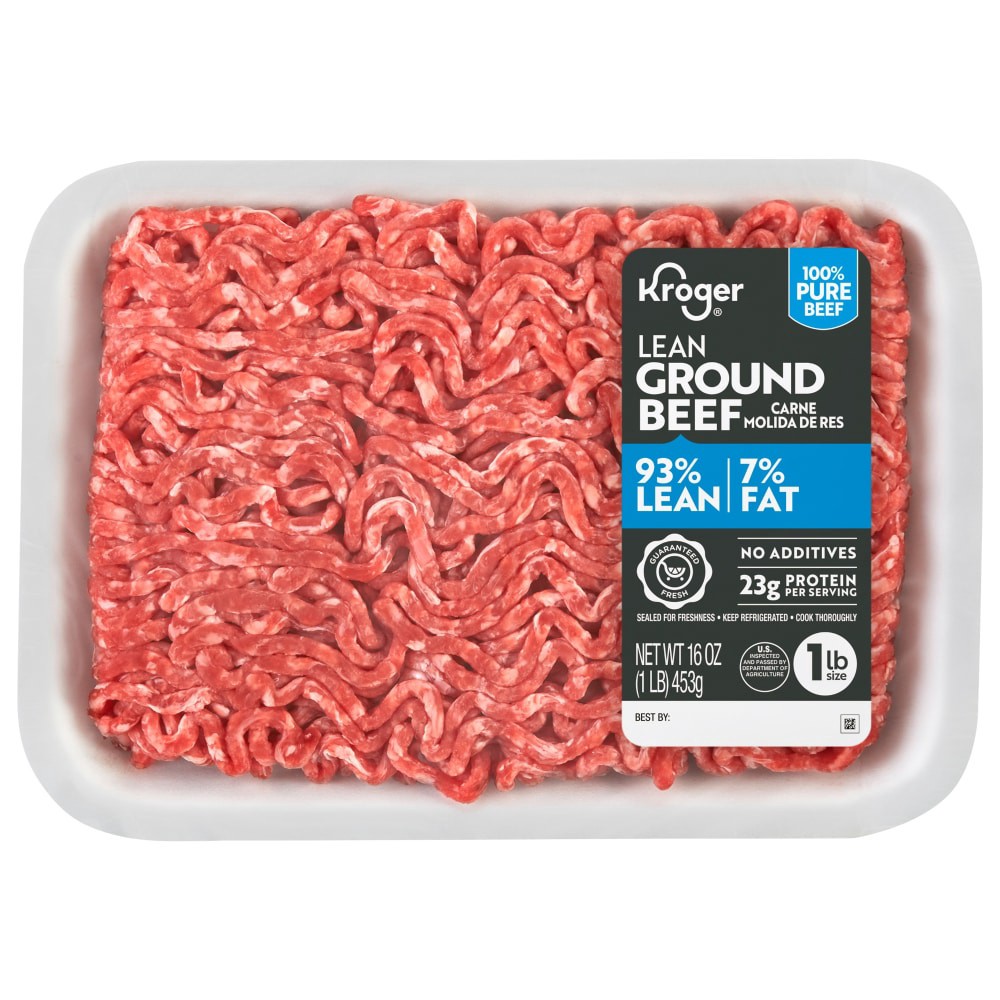 slide 4 of 6, Ground Beef 93% Lean 7% Fat, 1 lb