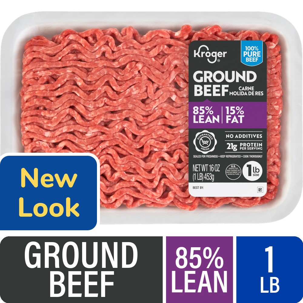 slide 4 of 5, Kroger 85% Lean Ground Beef, 16 oz