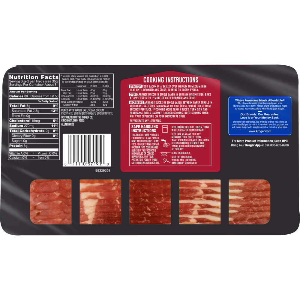 slide 2 of 2, Kroger Naturally Hardwood Smoked Bacon, 16 oz