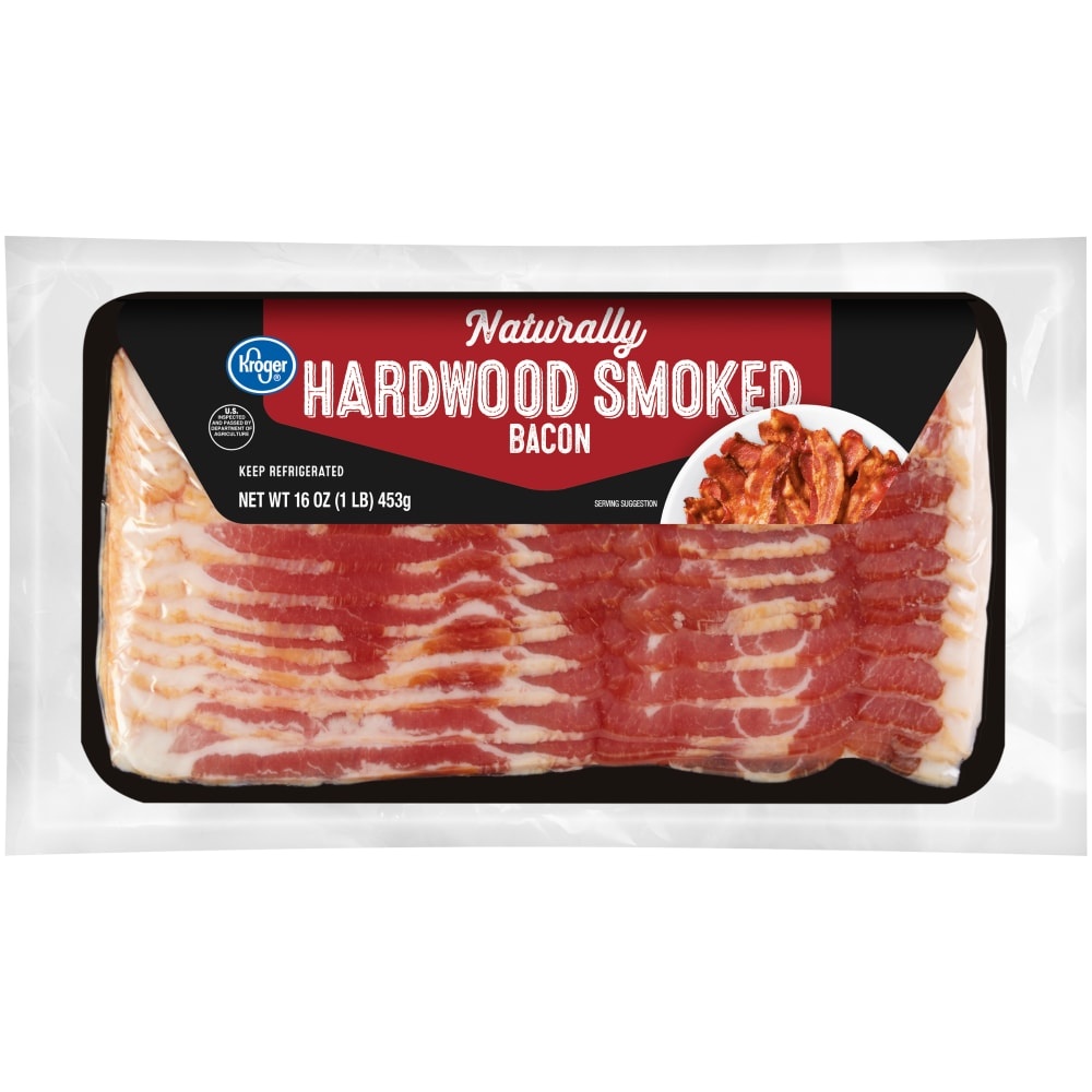 slide 1 of 2, Kroger Naturally Hardwood Smoked Bacon, 16 oz