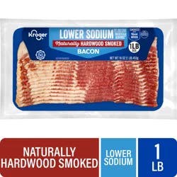 Kroger® Lower Sodium Naturally Hardwood Smoked Bacon