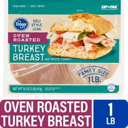 Kroger® Turkey Breast Oven Roasted Deli Thin Sliced Family Size, 16 oz