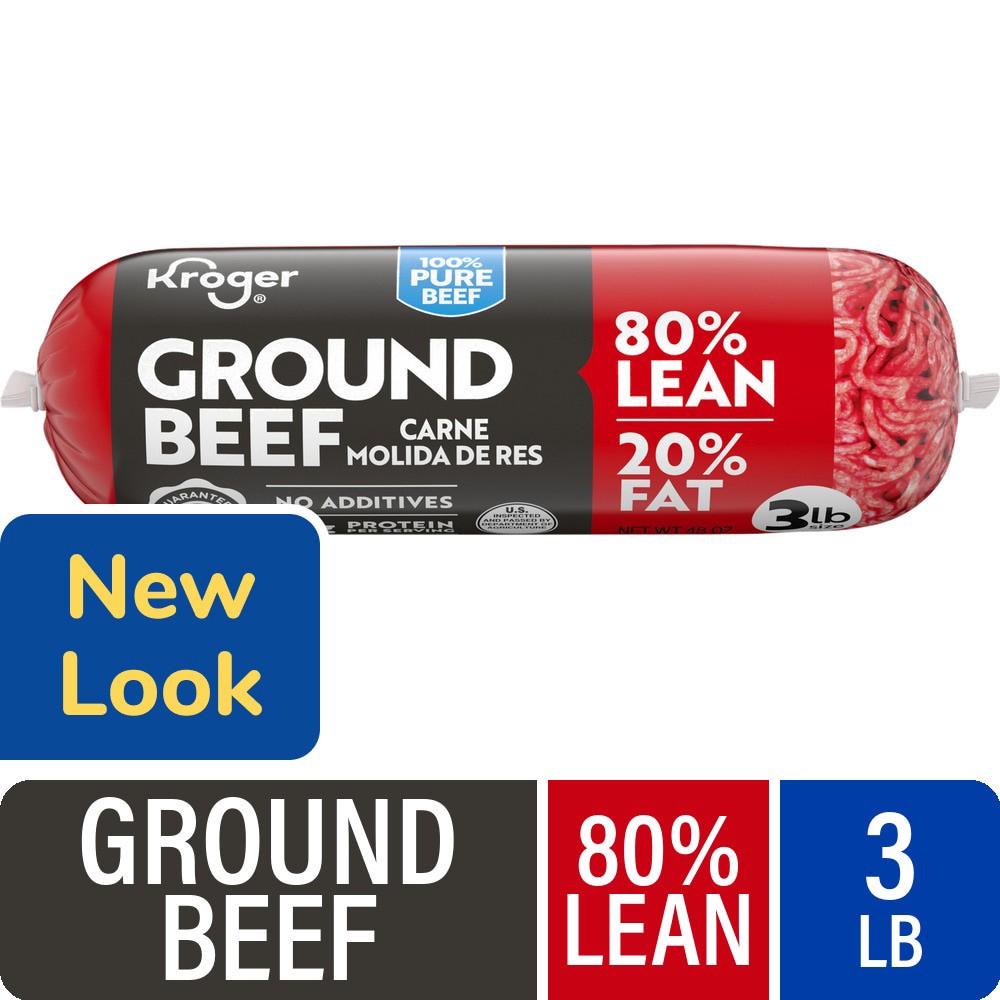 slide 2 of 5, Ground Beef 80% Lean, 3 lb