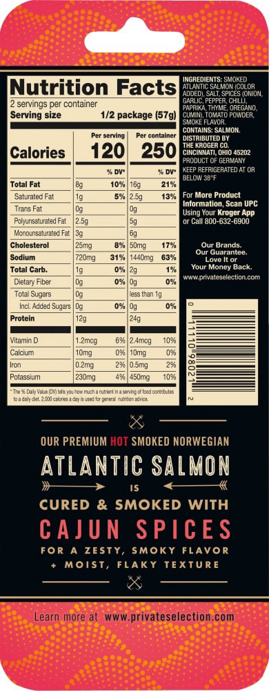 slide 2 of 2, Private Selection Cajun Smoked Norwegian Atlantic Salmon, 4 oz