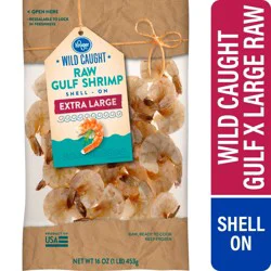 Kroger® Wild Caught Extra Large Raw Gulf Shrimp Shell-On, 16 ounces