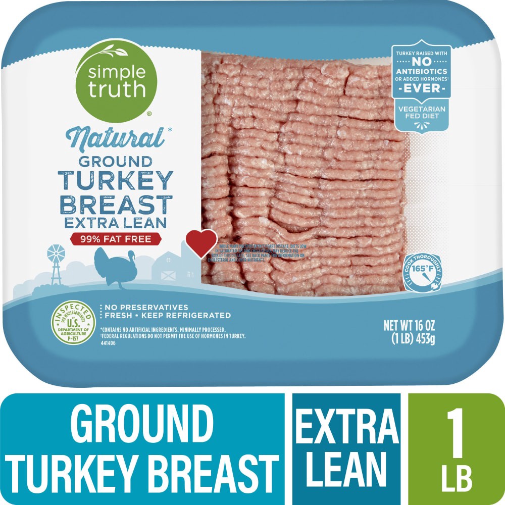 slide 4 of 5, Simple Truth 99% Lean Natural Ground Turkey Breast, 16 oz