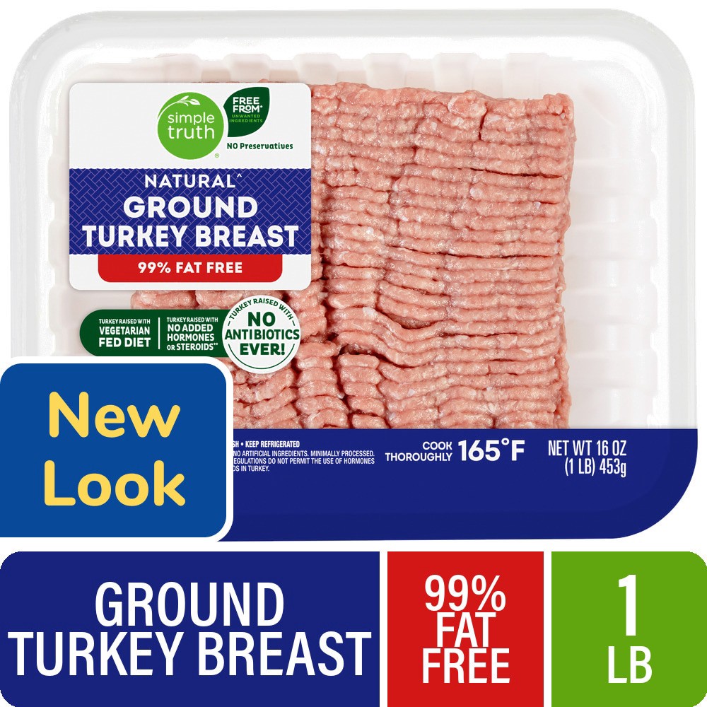 slide 5 of 5, Simple Truth 99% Lean Natural Ground Turkey Breast, 16 oz
