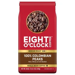 8 Oclock Whole Bean Columbian Coffee 18 Oz
