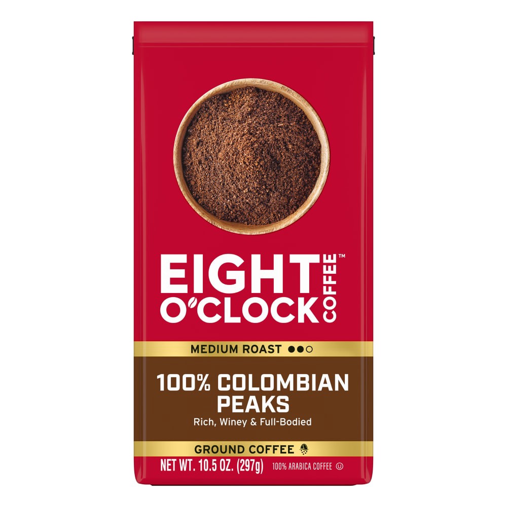 slide 1 of 1, Eight O'Clock™ 100% Colombian Peaks Medium Roast Ground Coffee, 10.5 oz