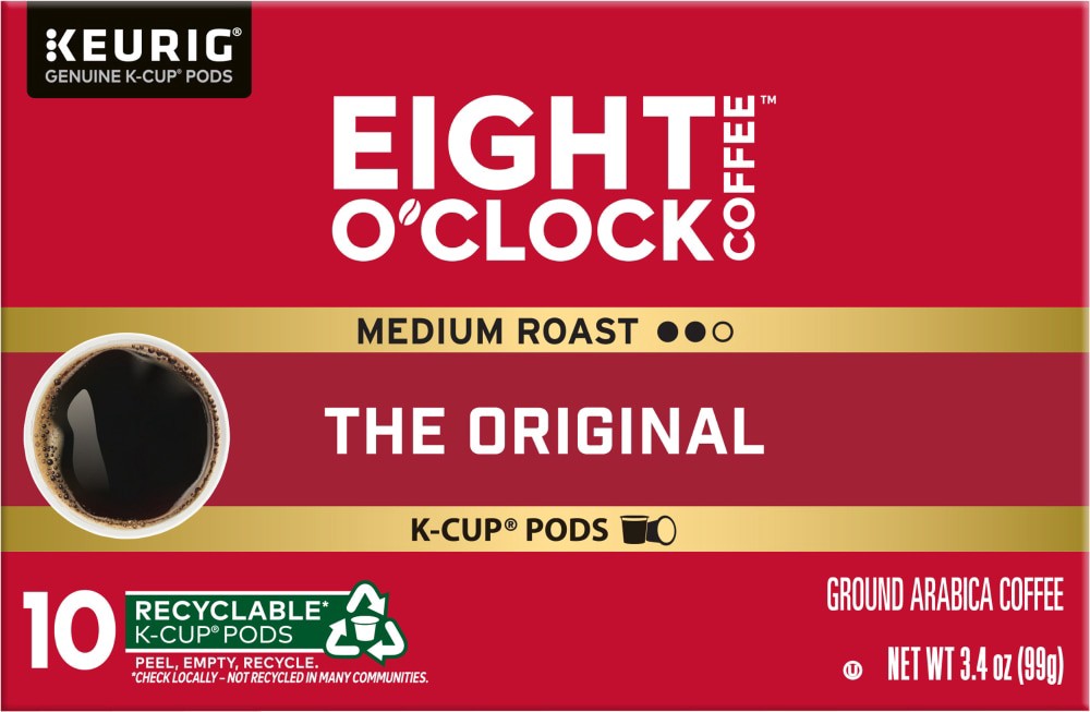 slide 3 of 5, Eight O'Clock Coffee Original Medium Roast K-Cup Coffee Pods- 12 ct, 12 ct