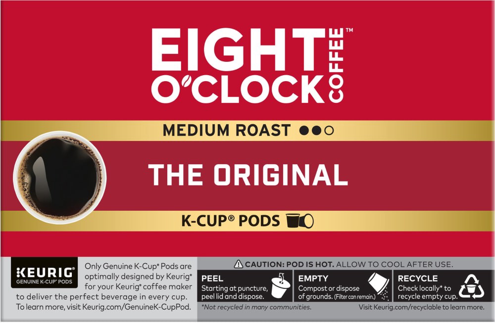slide 4 of 5, Eight O'Clock Coffee Original Medium Roast K-Cup Coffee Pods- 12 ct, 12 ct