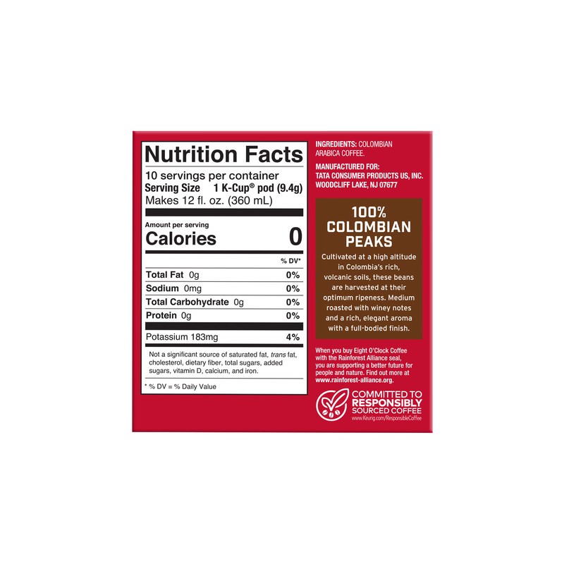 slide 2 of 4, Eight O'Clock Coffee Colombian Peaks Keurig Single-Serve K-Cup Pods, Medium Roast Coffee, 10 Count, 10 ct