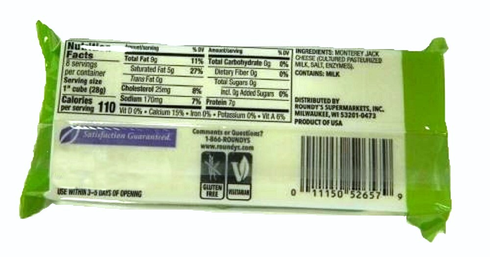 slide 2 of 2, Roundy's Monterey Jack Cheese Block, 8 oz