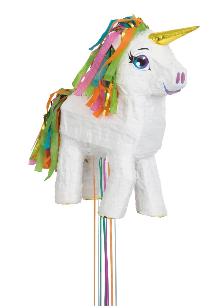 slide 1 of 1, Unique White Unicorn 3D Pull Pinata, 1 ct