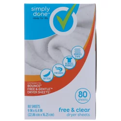 Simply Done Free Clear Dryer Sheets