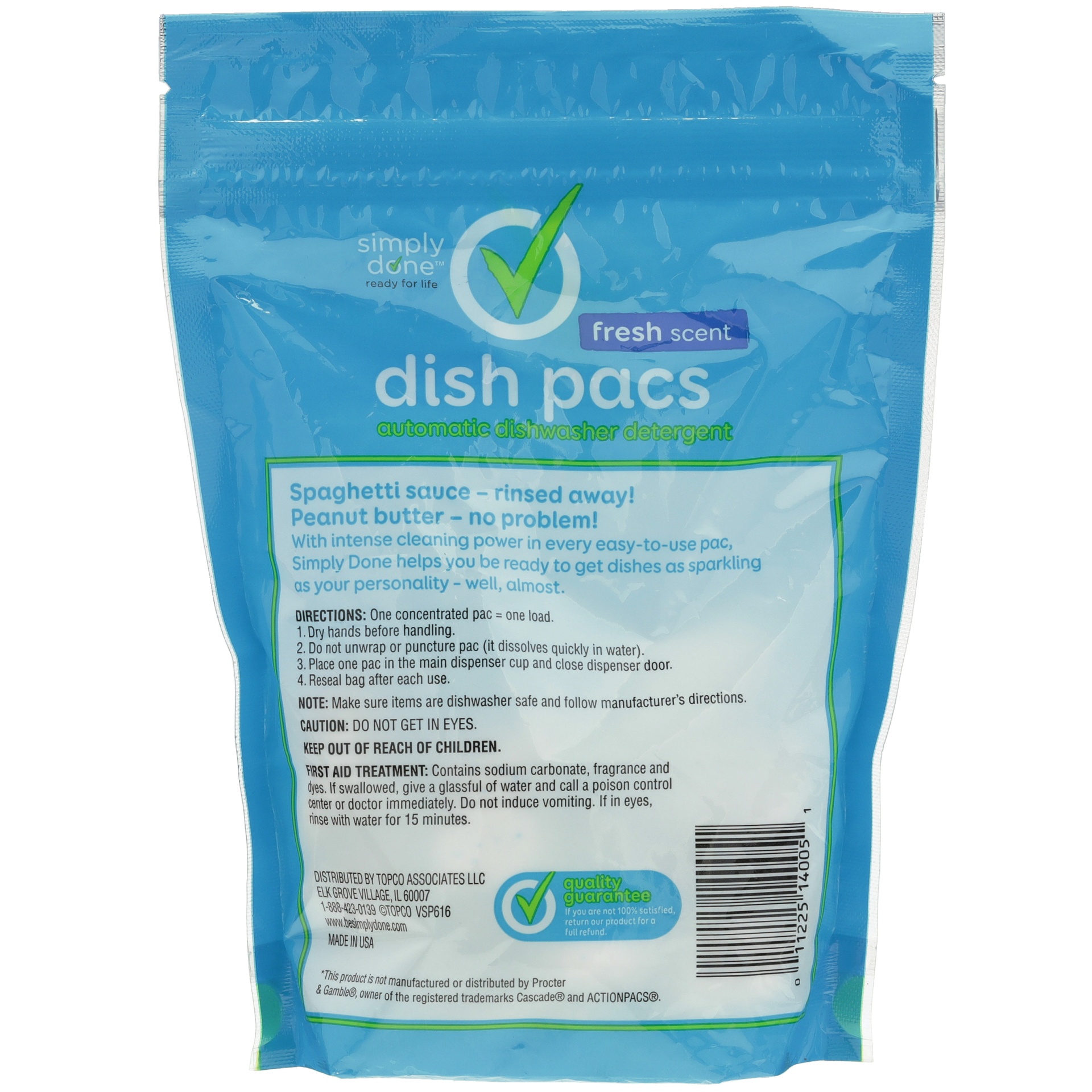 slide 4 of 6, Simply Done Dish Pacs Automatic Dishwasher Detergent Fresh Scent, 20 ct