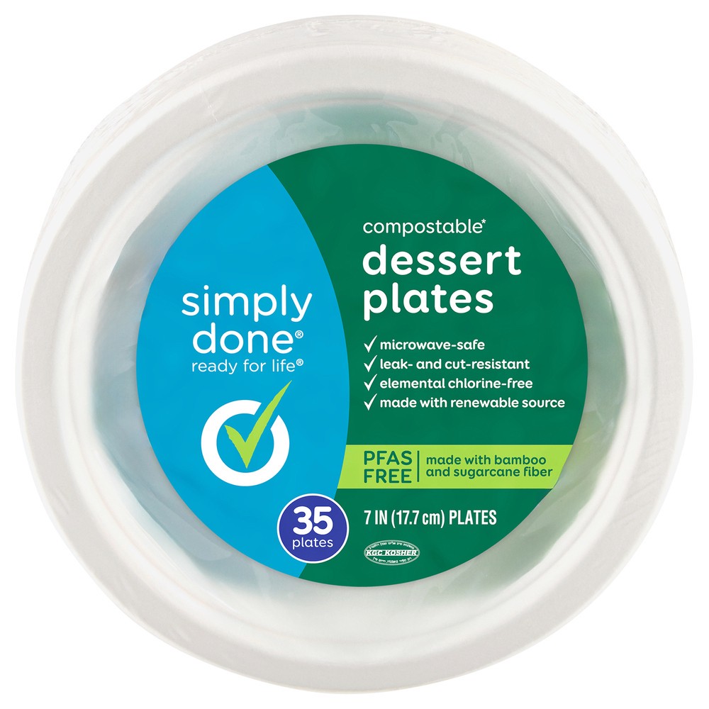 slide 1 of 1, Simply Done Compostable 7 Inch Dessert Plates 35 Each, 35 ct; 7 in