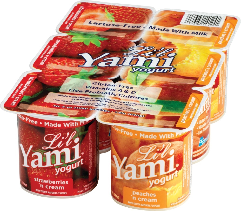 slide 2 of 2, Yami Yogurt Yami Multi-Pack Peach Cream/Strawberry Cream, 6 ct