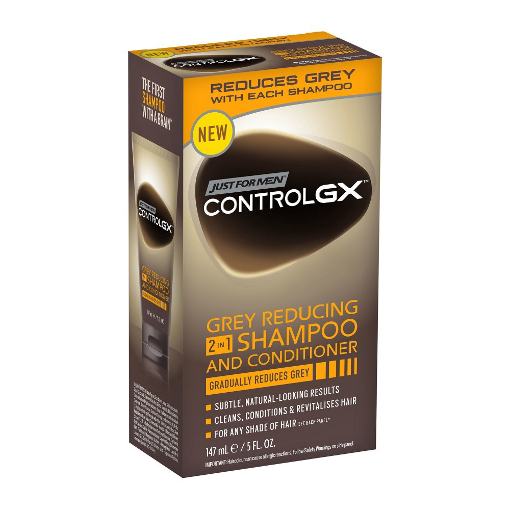 slide 8 of 11, Just for Men Control GX Gray Reducing 2 in 1 Shampoo And Conditioner, 5 oz