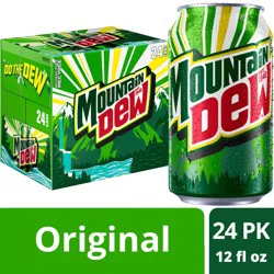 Mountain Dew Soda Citrus 12 Fl Oz 24 Count