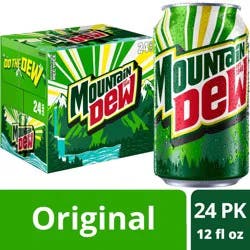 Mountain Dew Soda Citrus 12 Fl Oz 24 Count