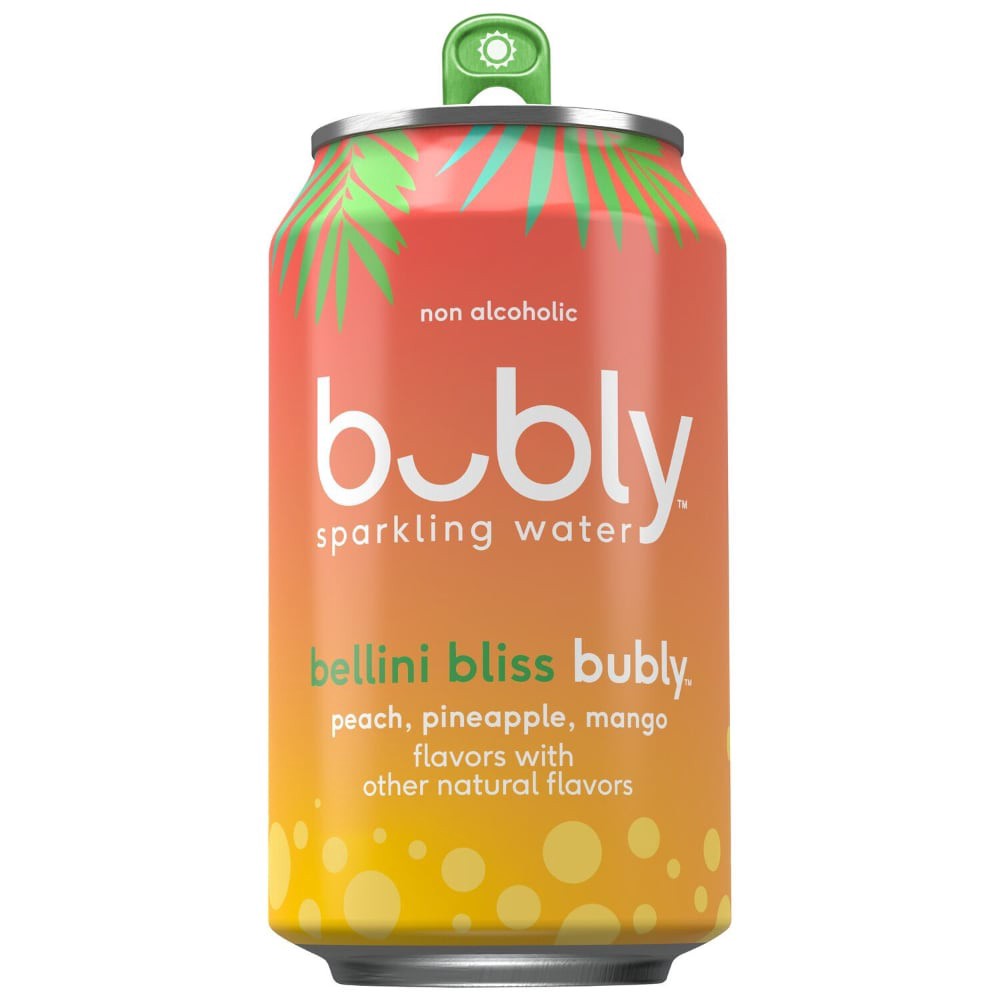slide 4 of 4, bubly Sparkling Water, Bellini Bliss Bubly, 8 ct; 12 fl oz