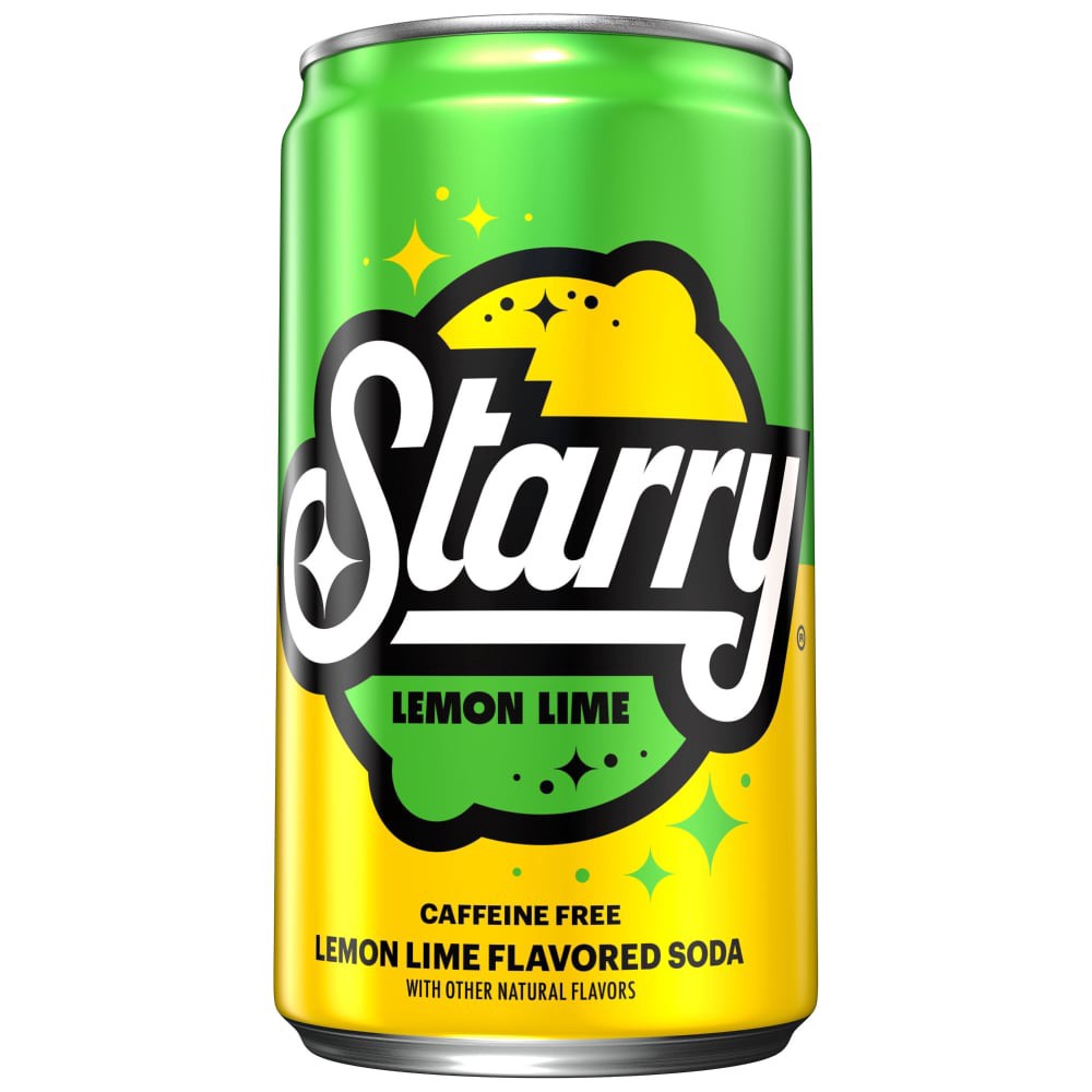 slide 5 of 5, Starry Lemon Lime Soda, Caffeine Free, Mini Cans, 6 ct; 7.5 oz