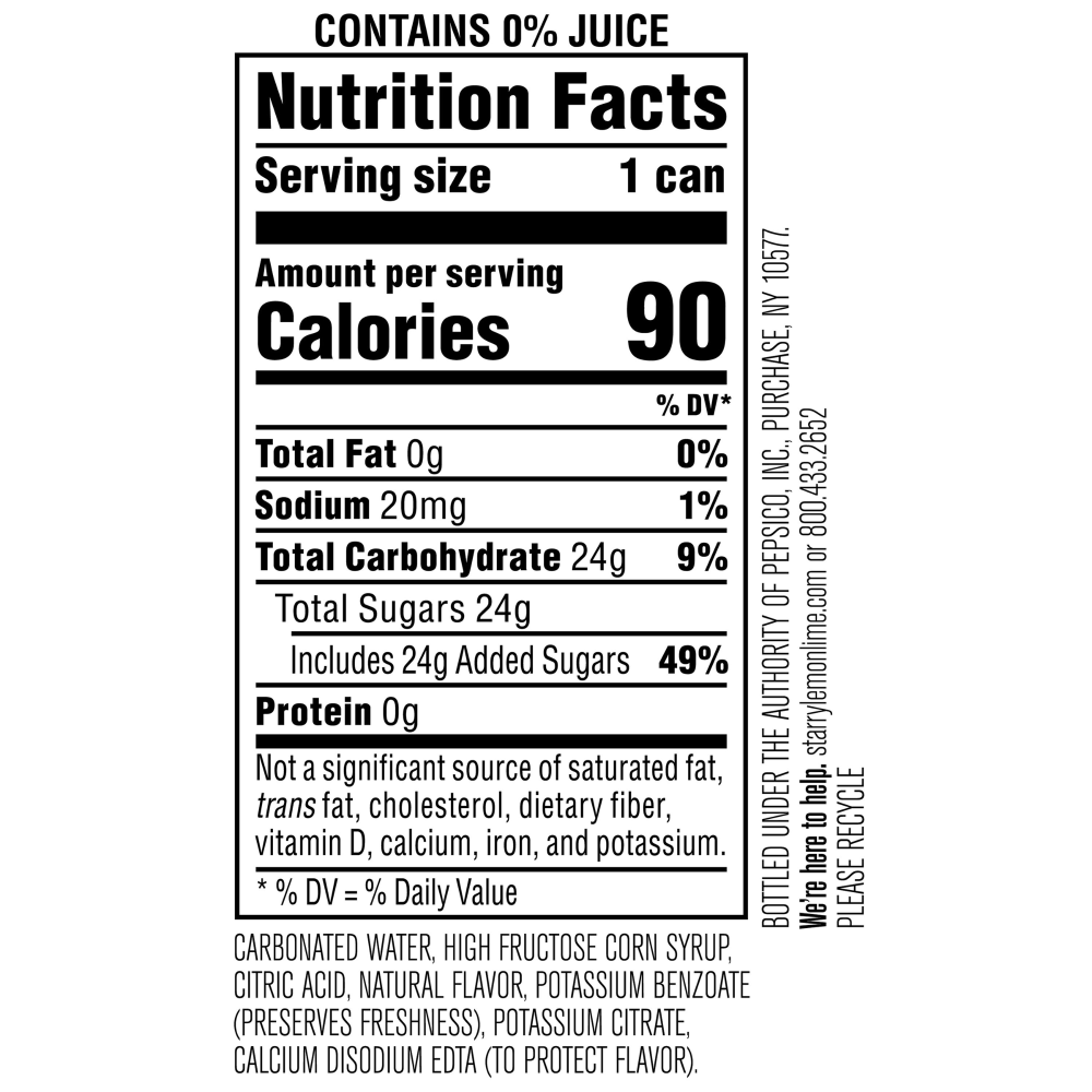 slide 2 of 5, Starry Lemon Lime Soda, Caffeine Free, Mini Cans, 6 ct; 7.5 oz