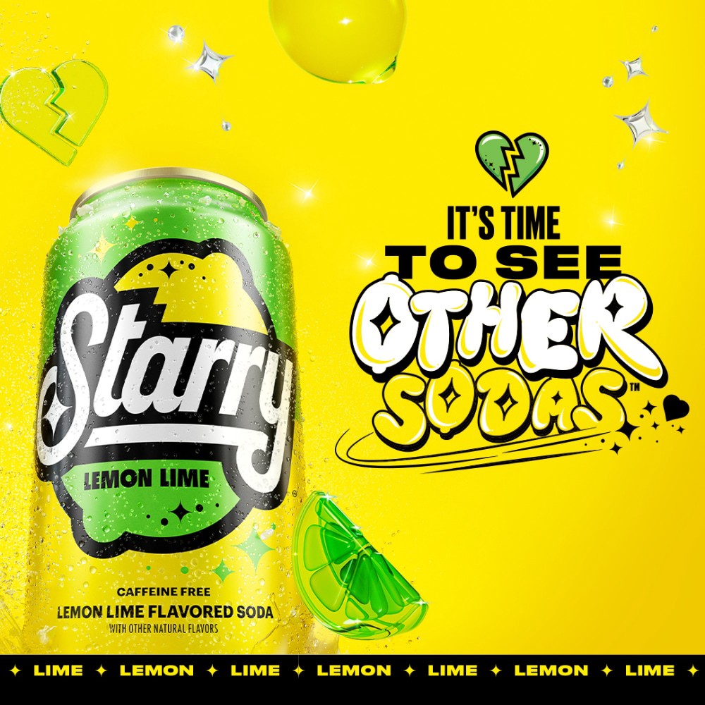 slide 3 of 4, Starry Lemon Lime Soda, Caffeine Free - 6 ct, 6 ct; 16.9 fl oz