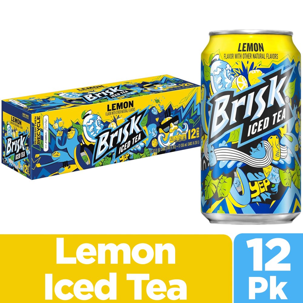 slide 4 of 4, Brisk Iced Tea Lemon 12 Fl Oz 12 Count, 12 ct