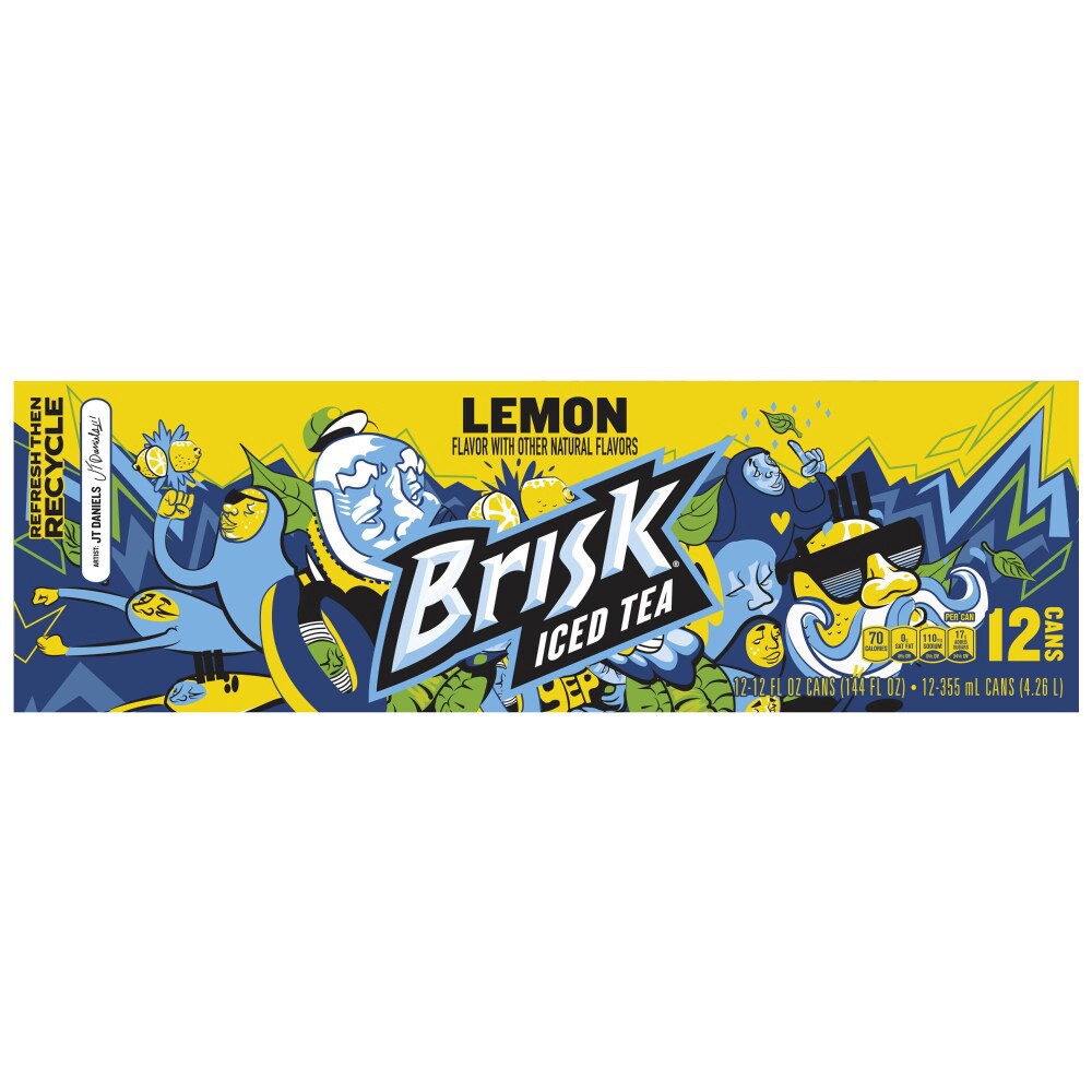 slide 4 of 4, Brisk Iced Tea Lemon 12 Fl Oz 12 Count, 12 ct