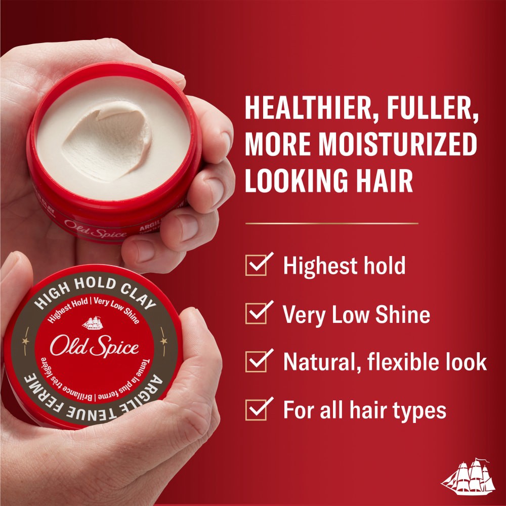slide 5 of 6, Old Spice Matte Finish Highest Hold Clay with Beeswax 2.22 oz, 2.22 oz