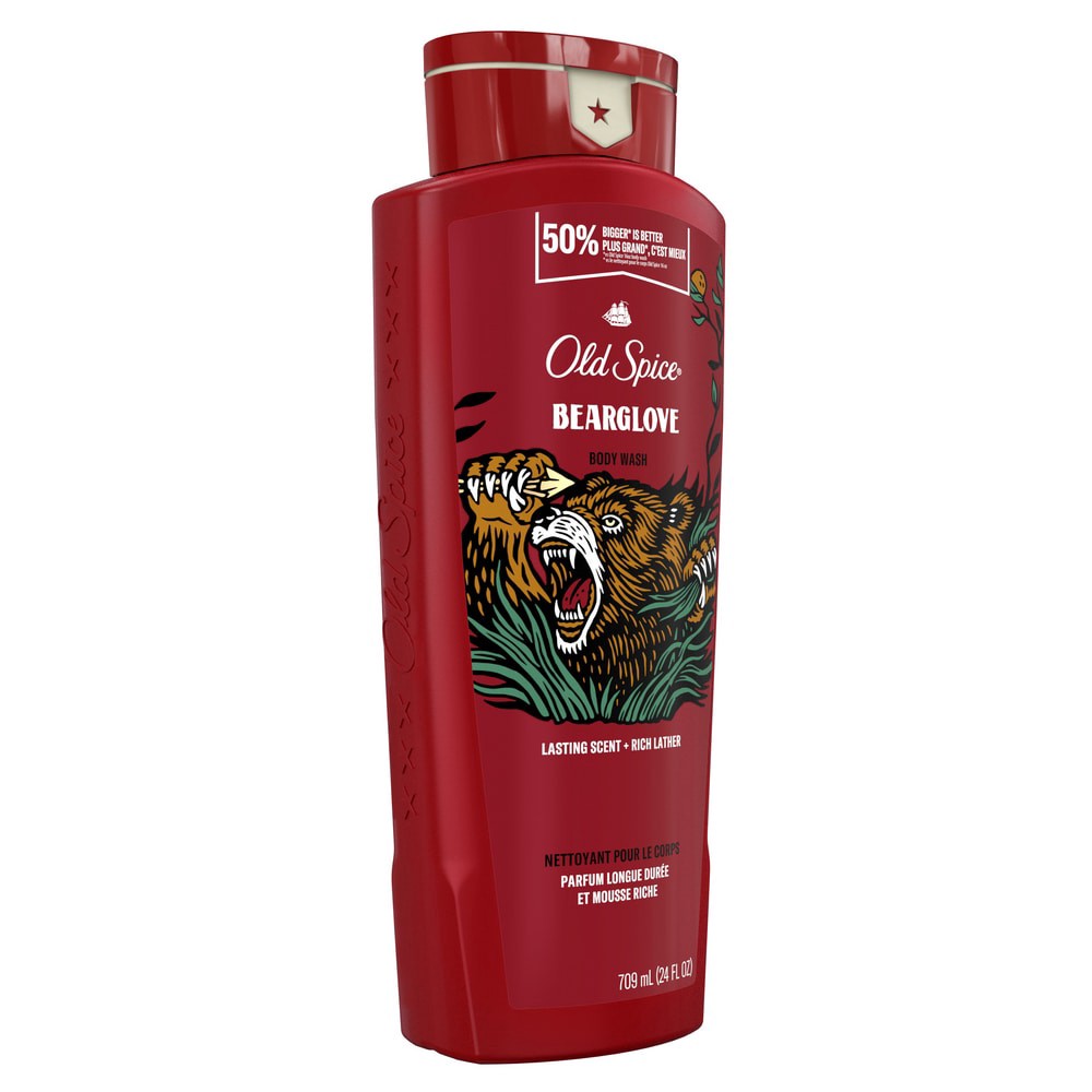 slide 2 of 4, Old Spice Cleansing Body Wash for Men, 24/7 Shower Clean with Lasting Scent, 2 in 1 Face and Body Wash, Rich Lather, Bearglove, Crisp Orchard Scent, 24oz, 24 fl oz
